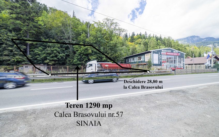 Teren Sinaia, 1290 mp, pentru constructie P+2E+M, deschidere 28m